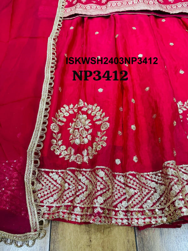 Banarasi Weaved Chinon Kurti With Sharara And Dupatta-ISKWSH2403NP3412/NP3413