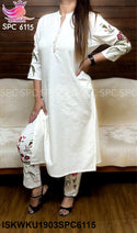 Embroidered Rayon Kurti With Pant-ISKWKU1903SPC6115
