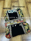 Embroidered Chinon Silk Padded Gown With Shrug-ISKWGN2403NP3392