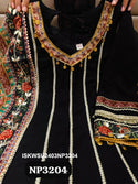 Embroidered Silk Anarkali Kurti With Pant And Kalamari Printed Organza Dupatta-ISKWSU2403NP3204