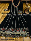 Embroidered Silk Anarkali Kurti With Pant And Kalamari Printed Organza Dupatta-ISKWSU2403NP3204