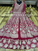 Embroidered Georgette Front Slit Kurti With Skirt And Dupatta-ISKWSKT2403NP3399