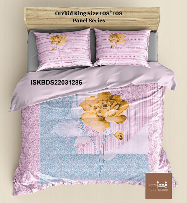 Cotton King Size Bedsheet With Pillow Cover-ISKBDS22031286