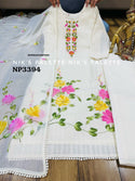 Printed Malmal Cotton Kurti With Pant And Hand Printed Chiffon Dupatta-ISKWSU2403NP3394