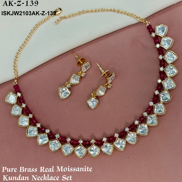 Pure Brass Real Kundan Jewelry Set-ISKJW2103AK-Z-139
