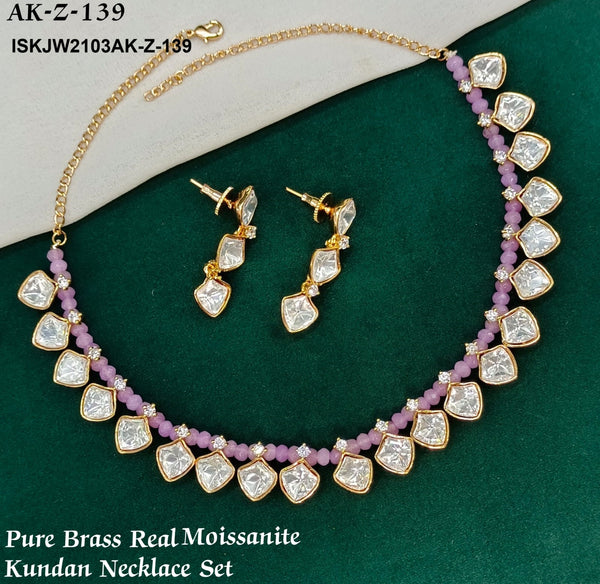Pure Brass Real Kundan Jewelry Set-ISKJW2103AK-Z-139