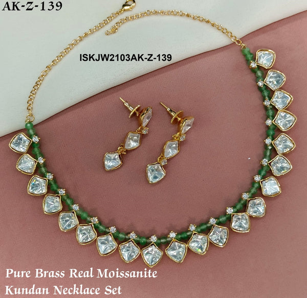 Pure Brass Real Kundan Jewelry Set-ISKJW2103AK-Z-139