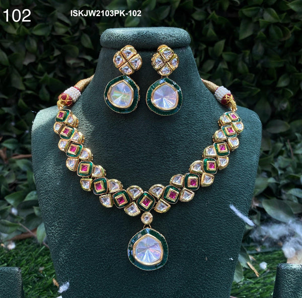 Kundan Jewelry Set-ISKJW2103PK-102