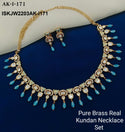 Pure Brass Real Kundan Jewelry Set-ISKJW2203AK-I171