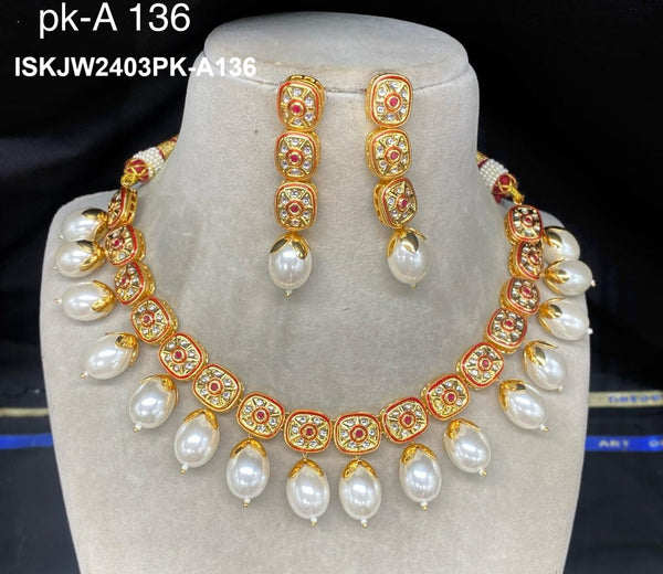 Kundan Jewelry Set-ISKJW2403PK-A136