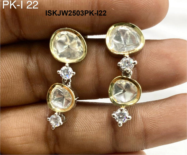 Kundan Earrings Set-ISKJW2503PK-I22