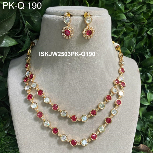 Kundan Necklace Set-ISKJW2503PK-Q190