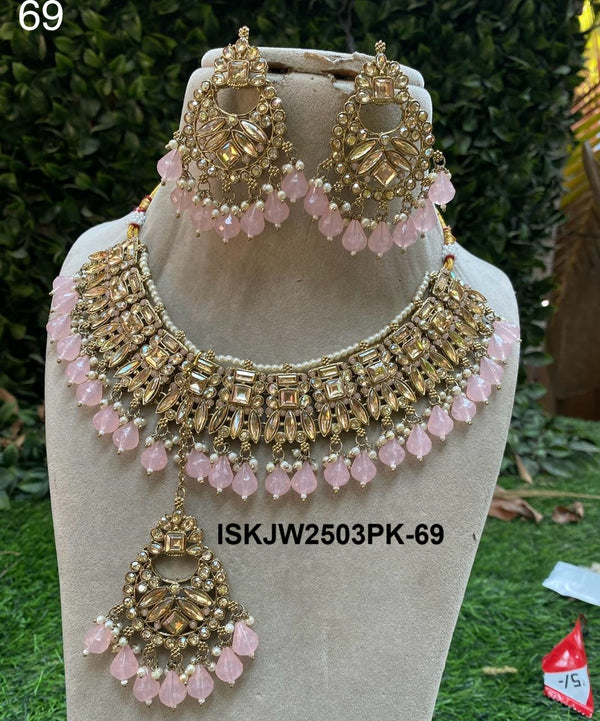 Kundan Necklace Set-ISKJW2503PK-69