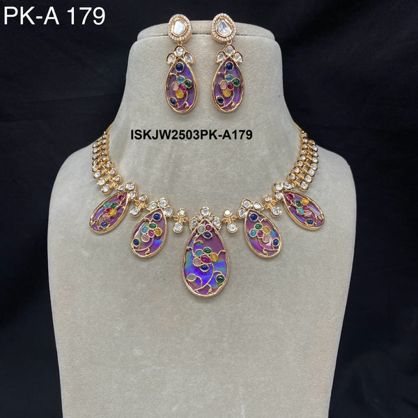 Kundan Necklace Set-ISKJW2503PK-A179