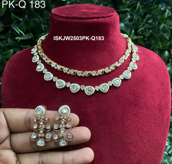 Kundan Necklace Set-ISKJW2503PK-Q183