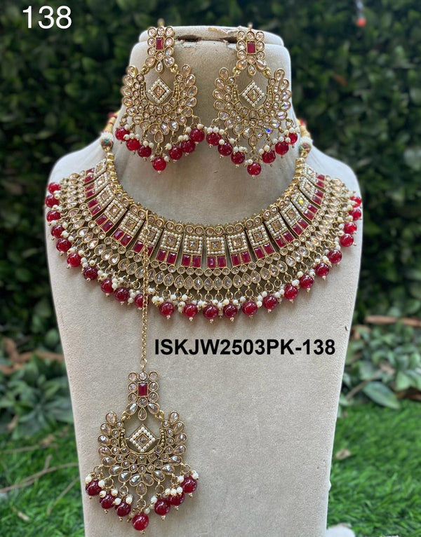 Kundan Necklace Set-ISKJW2503PK-138
