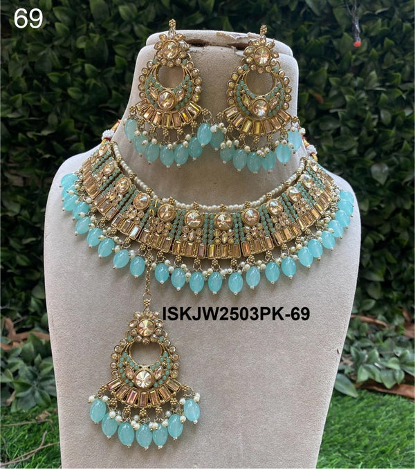 Kundan Necklace Set-ISKJW2503PK-69