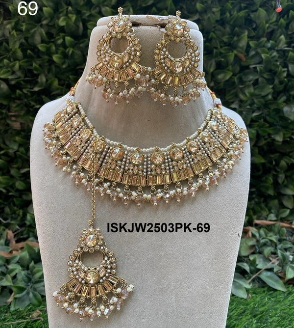 Kundan Necklace Set-ISKJW2503PK-69
