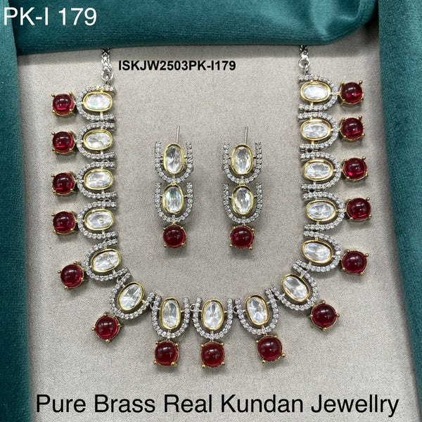 Kundan Necklace Set-ISKJW2503PK-I179