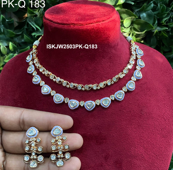 Kundan Necklace Set-ISKJW2503PK-Q183