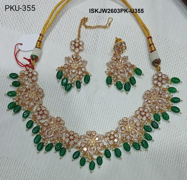 Kundan Necklace Set-ISKJW2603PK-U355