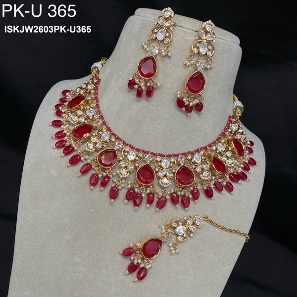 Kundan Necklace Set-ISKJW2603PK-U365