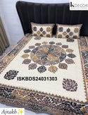 Ajrakh Printed Cotton Bedsheet Set-ISKBDS24031303