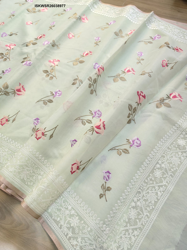Organza Saree With Embroidered Blouse-ISKWSR26038977