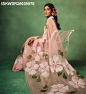 Hand Printed Organza Silk Saree With Upada Silk Blouse-ISKWSR26038978