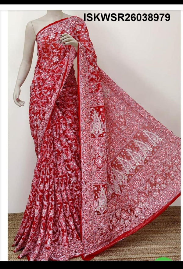 Chikankari Georgette Saree With Blouse-ISKWSR26038979
