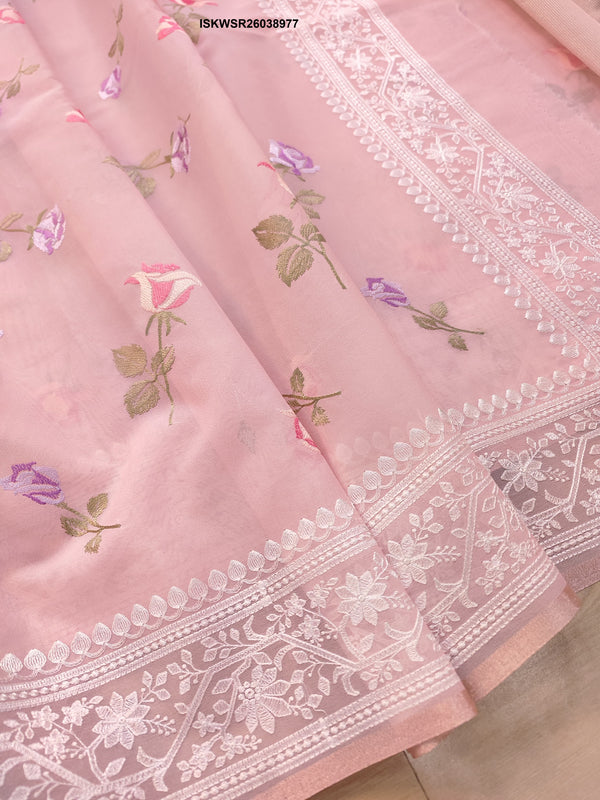 Organza Saree With Embroidered Blouse-ISKWSR26038977