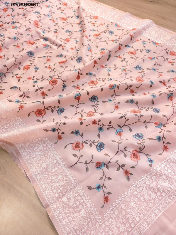 Organza Saree With Embroidered Blouse-ISKWSR26038977