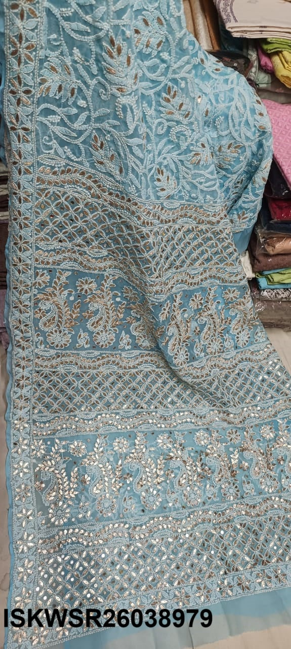 Chikankari Georgette Saree With Blouse-ISKWSR26038979