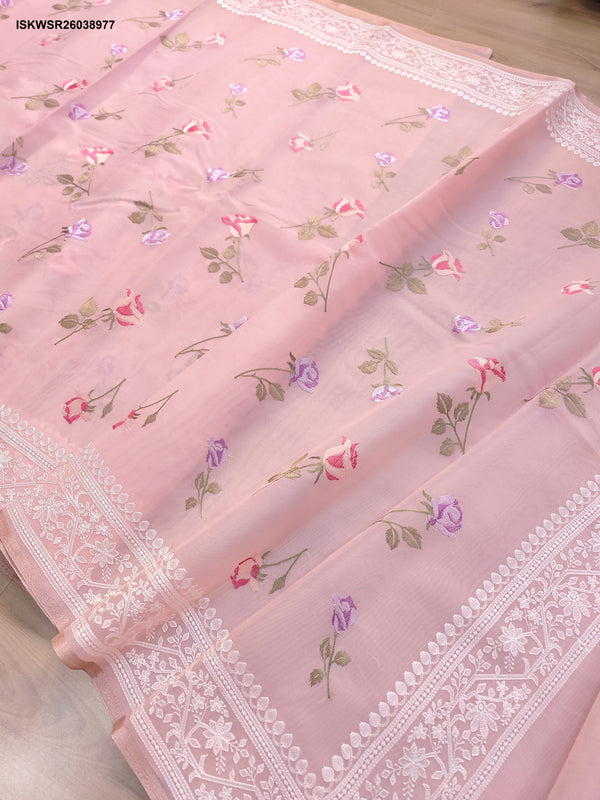 Organza Saree With Embroidered Blouse-ISKWSR26038977