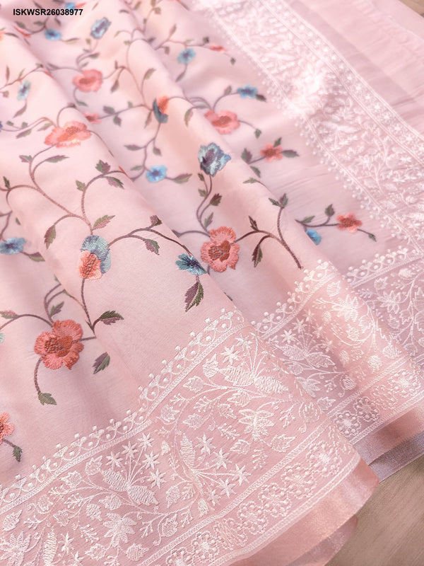 Organza Saree With Embroidered Blouse-ISKWSR26038977
