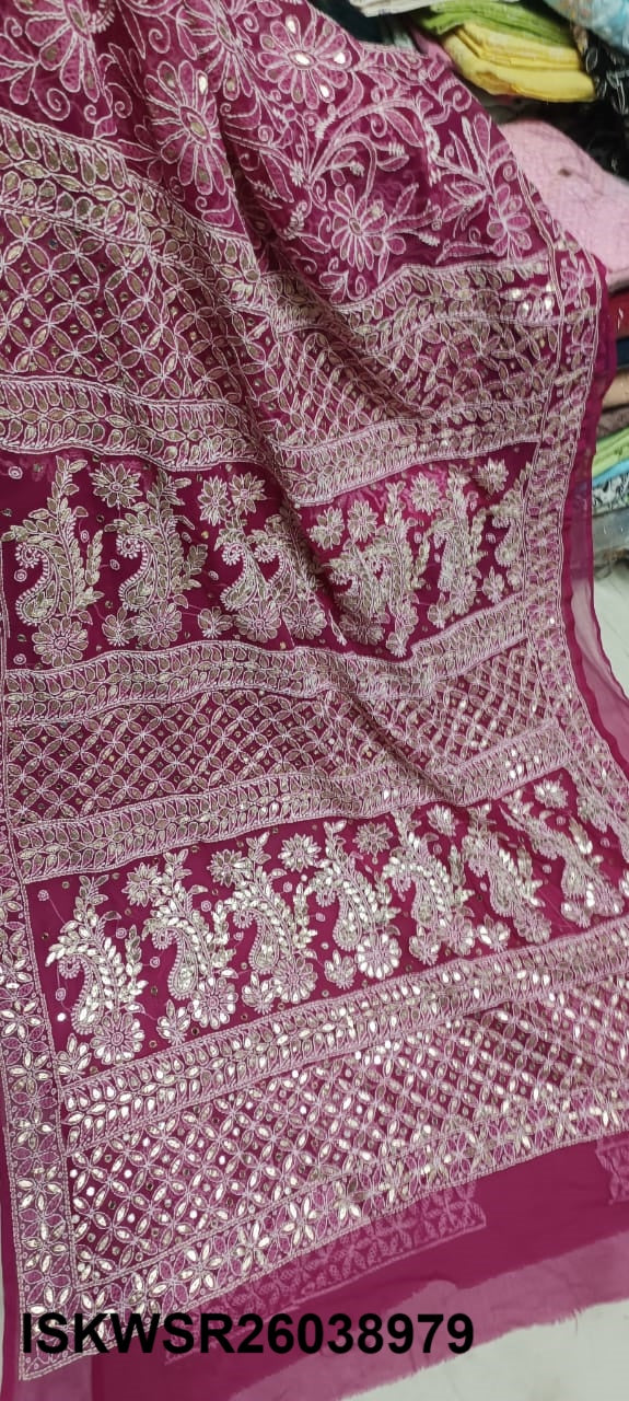 Chikankari Georgette Saree With Blouse-ISKWSR26038979