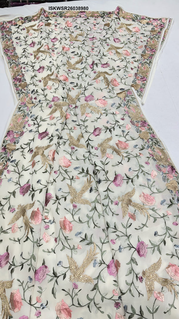 Embroidered Georgette Saree With Blouse-ISKWSR26038980