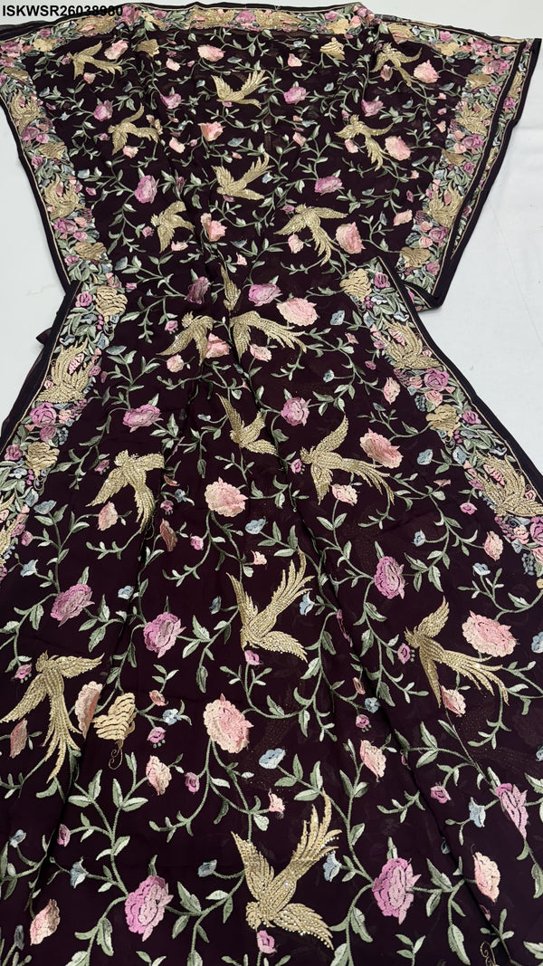 Embroidered Georgette Saree With Blouse-ISKWSR26038980