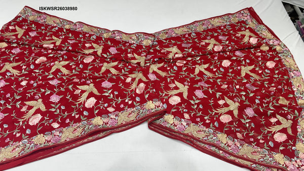 Embroidered Georgette Saree With Blouse-ISKWSR26038980