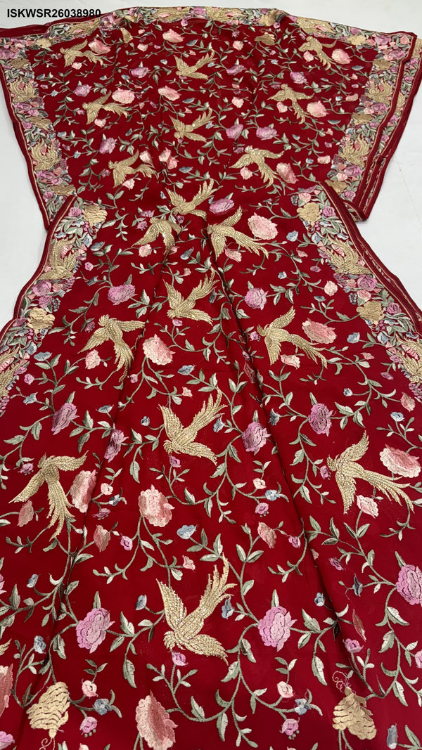 Embroidered Georgette Saree With Blouse-ISKWSR26038980