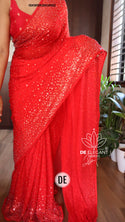 Sequined Chiffon Georgette Silk Saree With Blouse-ISKWSR26038982