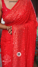 Sequined Chiffon Georgette Silk Saree With Blouse-ISKWSR26038982