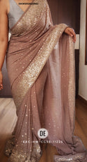 Sequined Chiffon Georgette Silk Saree With Blouse-ISKWSR26038982