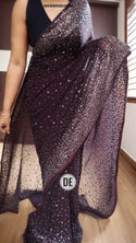 Sequined Chiffon Georgette Silk Saree With Blouse-ISKWSR26038982