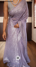Sequined Chiffon Georgette Silk Saree With Blouse-ISKWSR26038982
