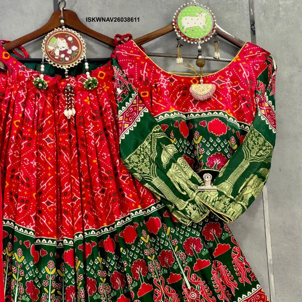 Digital Printed Gaji Silk Lehenga With Blouse And Dupatta-ISKWNAV26038611