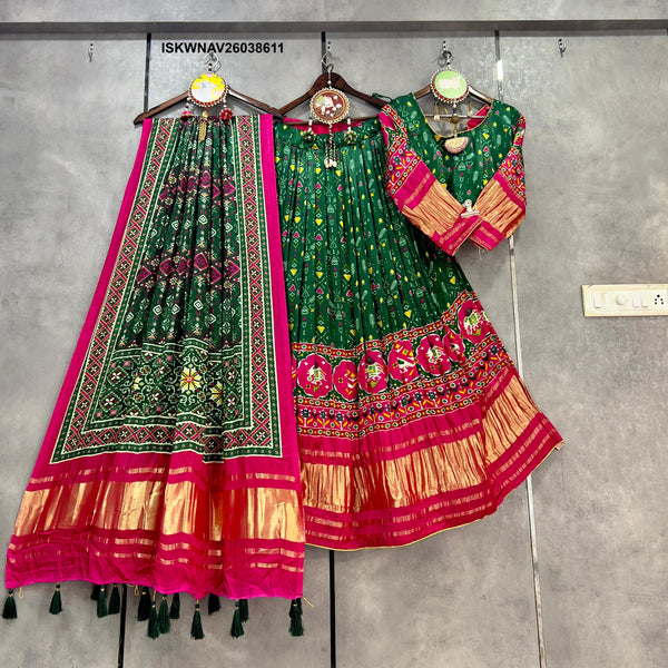 Digital Printed Gaji Silk Lehenga With Blouse And Dupatta-ISKWNAV26038611