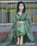 Embroidered Khadi Kurti With Pant And Digital Printed Dupatta-ISKWSU2603PPC/D1433
