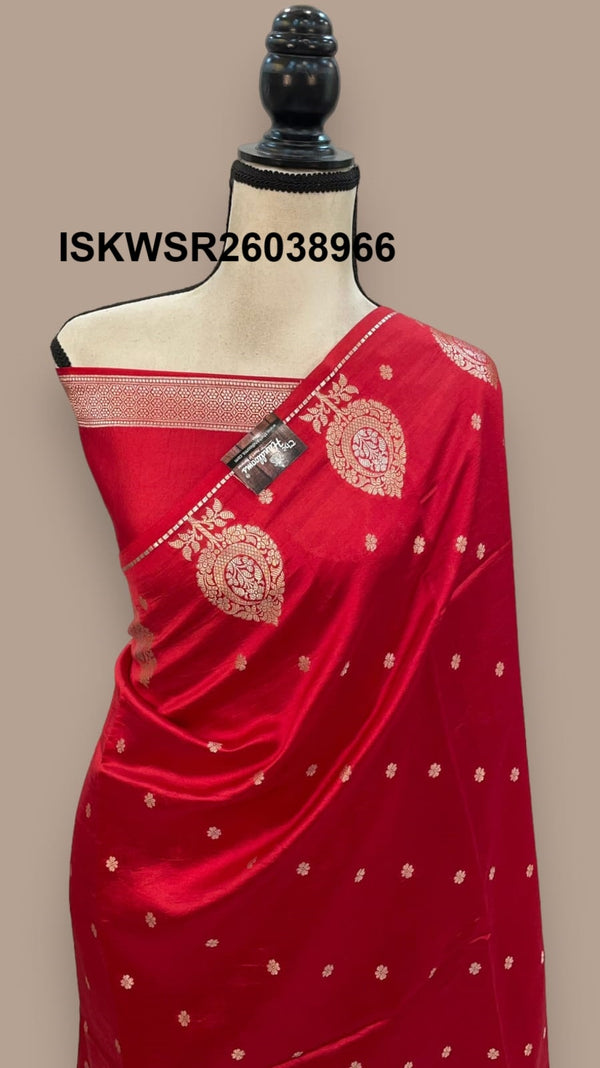 Banarasi Silk Saree With Zari Weaved Brocade Blouse-ISKWSR26038966
