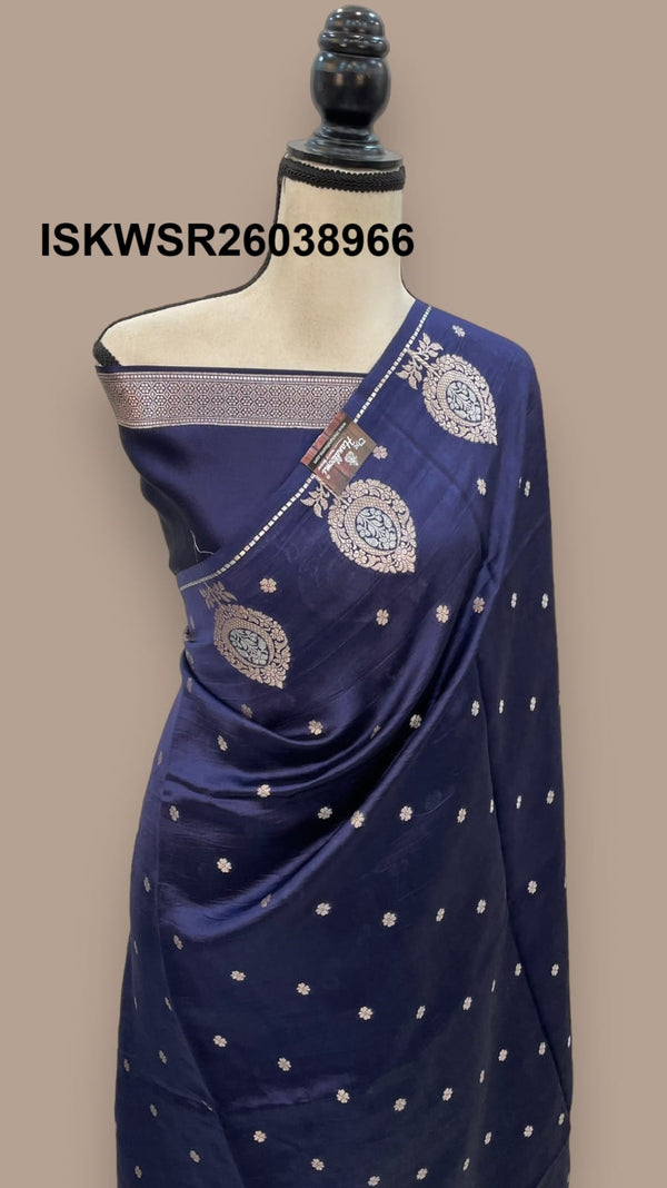 Banarasi Silk Saree With Zari Weaved Brocade Blouse-ISKWSR26038966